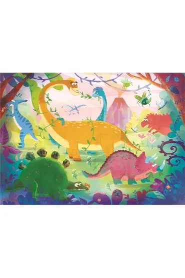 Puzzle 2x20 el. SuperColor. �mieszne dinozaury Clementoni