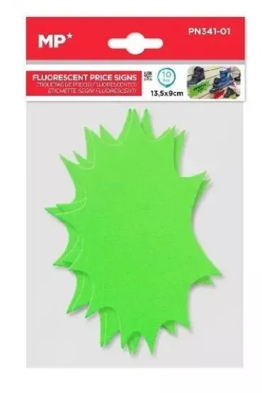 Mp Main Paper Etykiety cenowe fluorescencyjne zielone 135x90mm