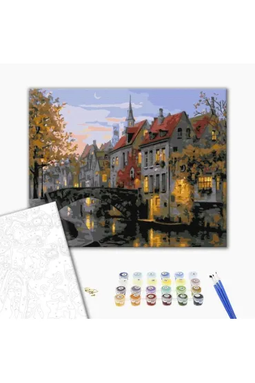 Brushme Malowanie po numerach - Zmierzch w mie�cie 40x50cm