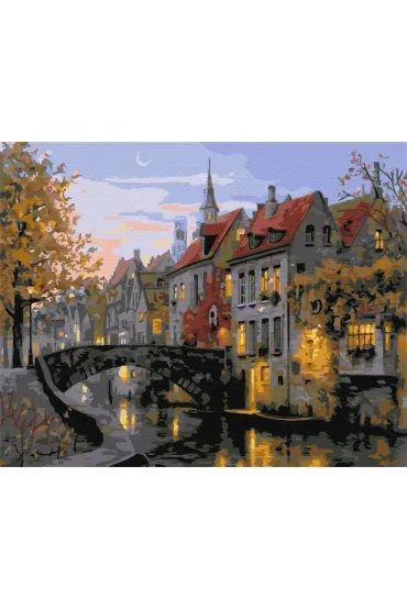 Brushme Malowanie po numerach - Zmierzch w mie�cie 40x50cm