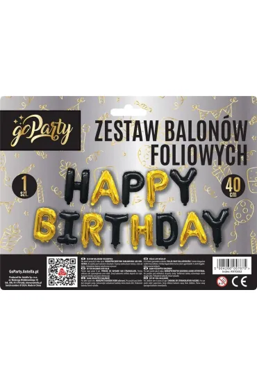 GoParty Zestaw balon�w foliowych Happy Birthday mix