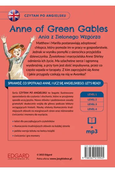 Ania z Zielonego Wzg�rza. Anne of Green Gables. Czytam po angielsku - Lucy Maud Montgomery, Katarzyna K�pi�ska