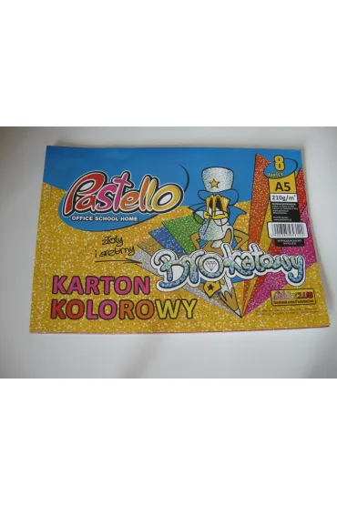 Alfa Pastello Karton brokatowy A5 210g (8 kolor�w) Pastello