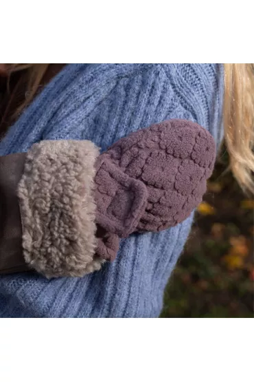 Lodger Polarowe rkawiczki dziecice wrzosowe Fleece Mauve 1-2 l.