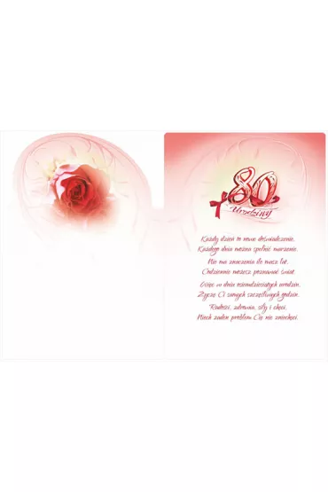Art Nuvo Karnet 80 Urodziny B6 cyfry dla doros�ych