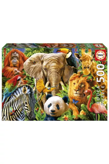 Puzzle 500 el. Dzikie zwierz�ta Educa