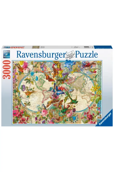 Puzzle 3000 el. Flora i Fauna. Mapa �wiata 171170 Ravensburger