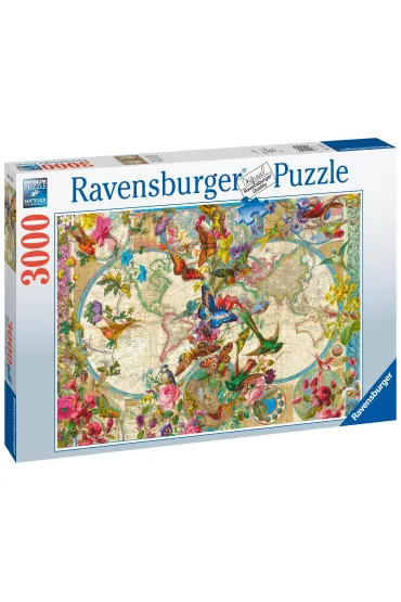 Puzzle 3000 el. Flora i Fauna. Mapa �wiata 171170 Ravensburger