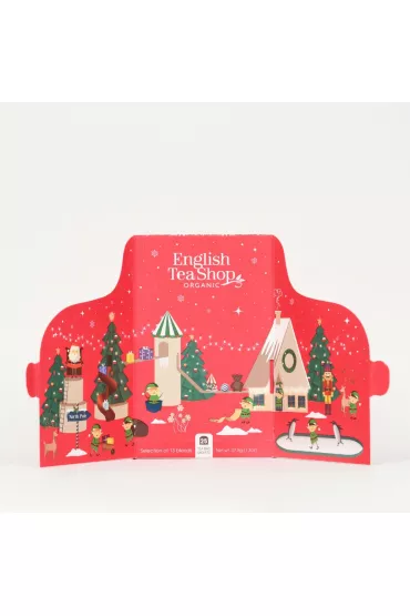 English Tea Shop Czerwony kalendarz adwentowy z herbatami, Advent Calendar 25 x 1.5 g Bio