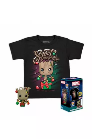 Funko Pocket POP!&Tee: Koszulka i figurka: Holiday Groot - Dziecica -S