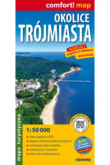 Okolice Tr�jmiasta laminowana mapa turystyczna 1:50 000