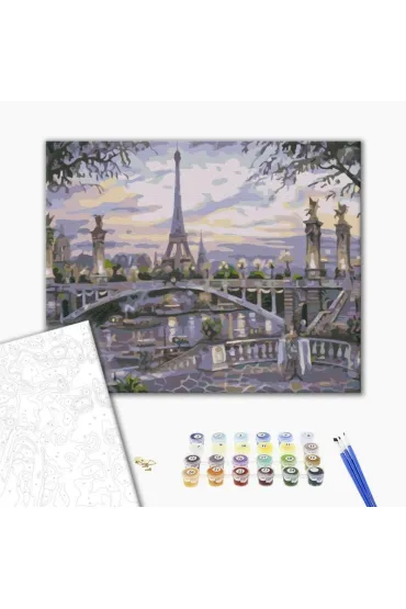 Brushme Malowanie po numerach - Mg�a w Pary�u 40x50cm