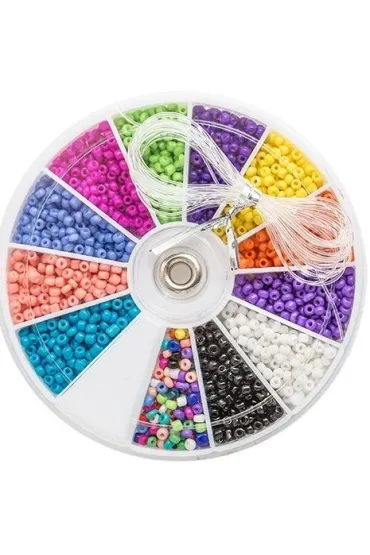 Zestaw koralik�w szklanych mini 2mm 12 kolor�w Dalprint