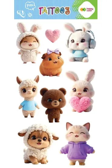 Tatua�e zmywalne SWEET KAWAII 100x200mm Happy Color