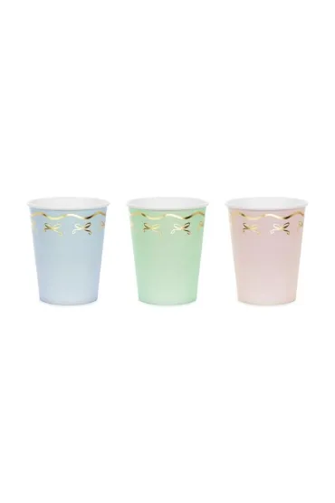 PartyDeco Kubeczki kokardki 6 x 220 ml 6 szt.