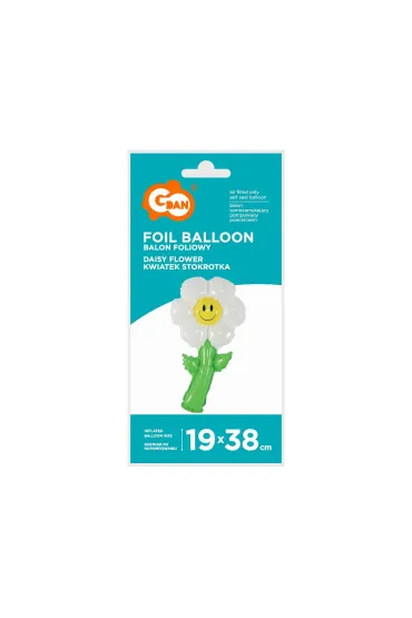 Godan BALON FOL KWIATEK 19X38 BIA/ZIE GO PBH
