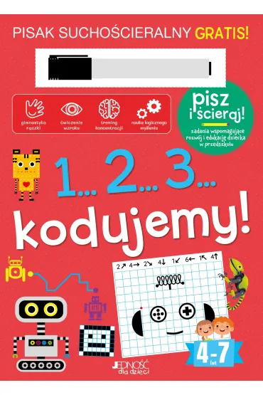 1...2...3... kodujemy! Ksi��ka z pisakiem sucho�cieralnym - Milena  Machocka