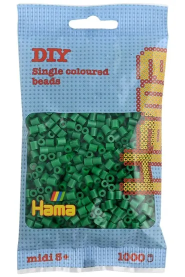 Koraliki Midi w woreczku 1000el zielone Hama