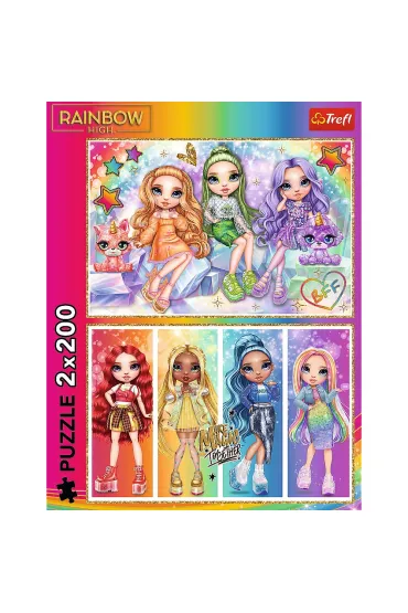 Puzzle 2x200 el. T�czowe lalki Trefl