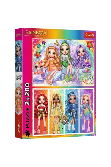 Puzzle 2x200 el. T�czowe lalki Trefl