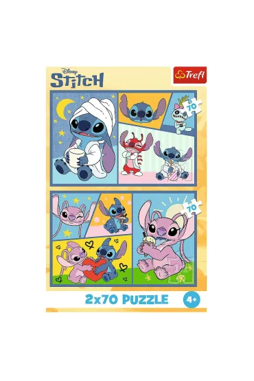 Puzzle 2x70 el. Ze Stitchem nie ma nudy Trefl