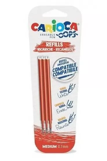 Wk�ad do d�ugopisu wymazyw Oops czerw.3 szt CARIOCA