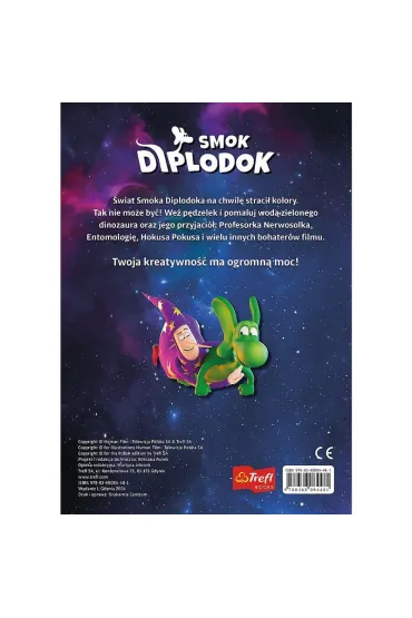 Smok Diplodok. Malowanka wodna