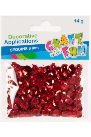 Craft with Fun Cekiny laser Guzik czerwony 8mm, 14g