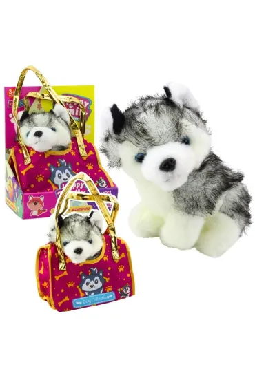 Piesek Husky w torebce pluszowy LeanToys