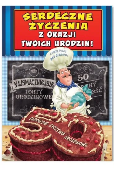 Trend Karnet B6 FUN ma�y 50 Urodziny m�skie, tort - MF20