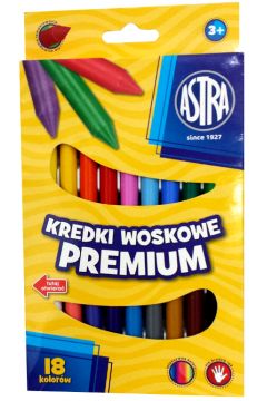 Astra Kredki woskowe 18 kolorw