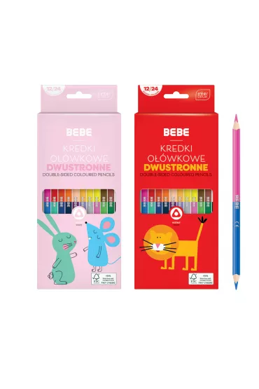 Interdruk Kredki o��wkowe dwustronne BB Kids 24 kolor�w