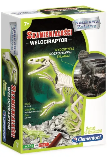Skamienia�o�ci - Welociraptor fluorescencyjny Clementoni