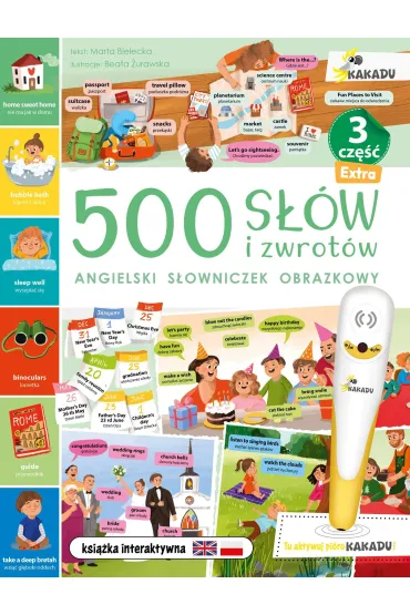 500 s��w i zwrot�w EXTRA. Angielski s�owniczek obrazkowy cz.3 (seria Kakadu) - Marta  Bielecka
