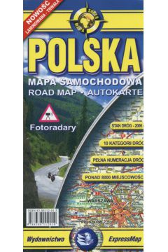 Polska laminowana mapa samochodowa 1:1 000 000