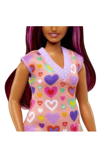 Barbie Fashionistas. Lalka Kolorowe serca HJT04 Mattel