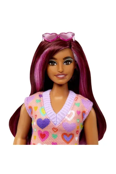 Barbie Fashionistas. Lalka Kolorowe serca HJT04 Mattel