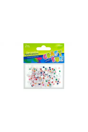 Craft with Fun Ozdoba dekoracyjna kolorowe oczy 150 el. 7 mm