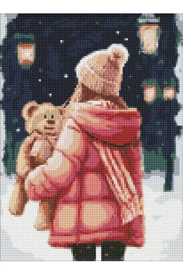 Ideyka Diamentowa mozaika - Na zimowym spacerze 30x40cm