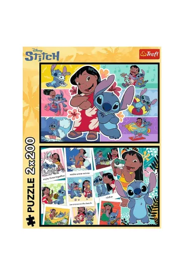 Puzzle 2x200 el. Weso�e �ycie Stitcha Trefl
