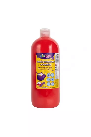 Strigo Farba plakatowa w butelce czerwona 1000 ml