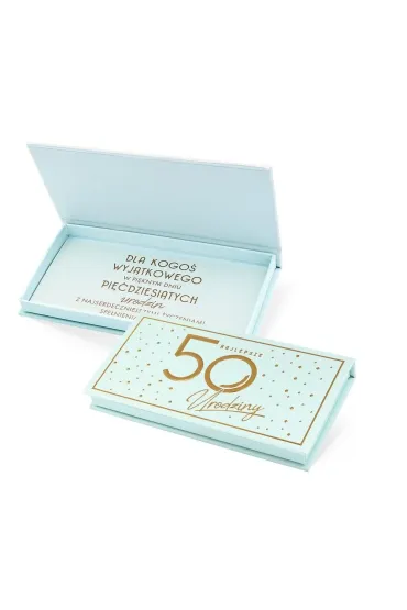 Kukartka Pude�ko ozdobne na banknoty Urodziny 50 Elite