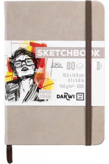 Darwi Szkicownik A6 140g szarobr�zowy
