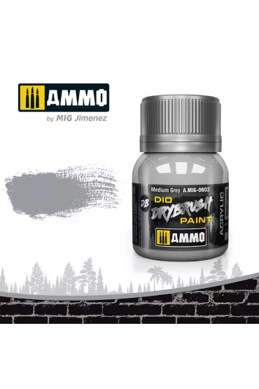 Ammo: DIO Drybrush - Medium Grey 40 ml