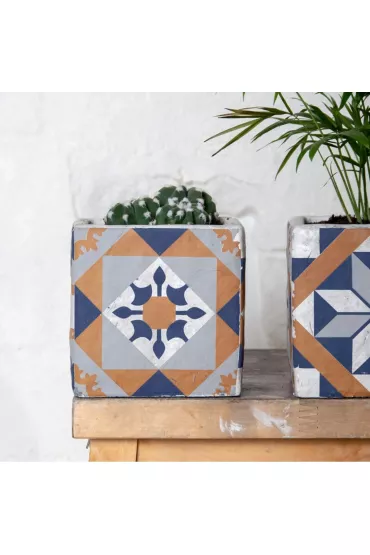 Esschert Design Betonowa doniczka Azulejos 13cm