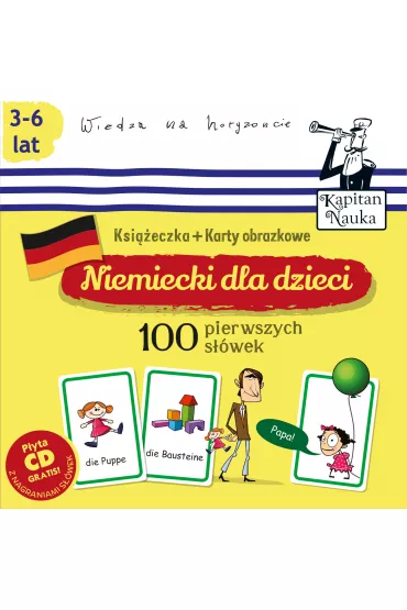 Niemiecki dla dzieci. 100 pierwszych s��wek. Ksi��eczka + karty obrazkowe. Kapitan Nauka