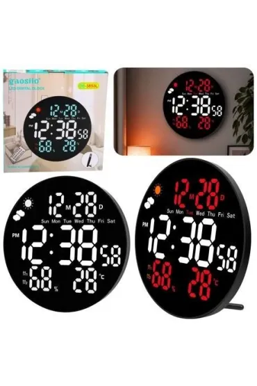 Zegar �cienny cyfrowy LED data, temperatura...