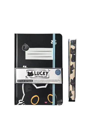 Puckator Notatnik A5 linia Lucky the Black Cat