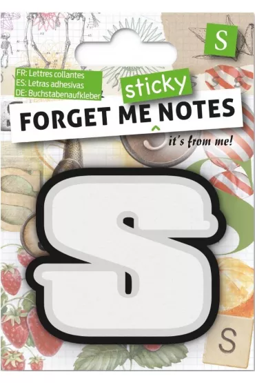 If Forget me sticky. Notes kart samoprzylepne litera S