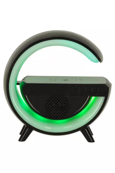 Lampka LED Gamingowa RGB gonik adowarka indukcyjna czarna czarny